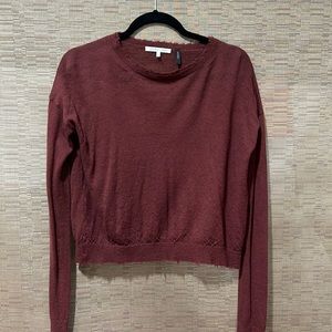HELMUT LANG burgundy long sleeve sweater top